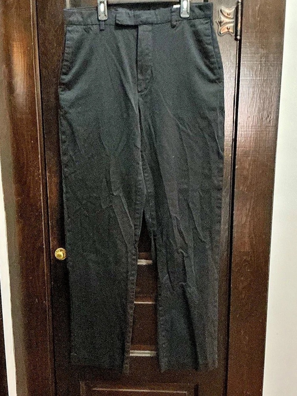 (207) Claiborne Black Straight Leg Pants Waist 32 x 34 Like New